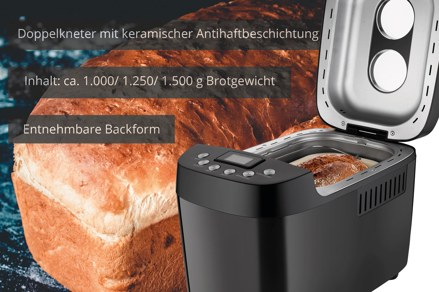 Unold Backmeister® Big (Backautomat + Konfitüren + Joghurt)