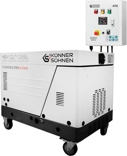 "Könner & Söhnen" Diesel Inverter Generator in Soundproof Casing KS 6500iDE S ATSR  - 6kVA Nennleistung - Dieselmotor - 230V
