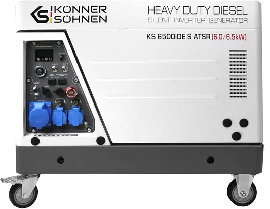 "Könner & Söhnen" Diesel Inverter Generator in Soundproof Casing KS 6500iDE S ATSR  - 6kVA Nennleistung - Dieselmotor - 230V