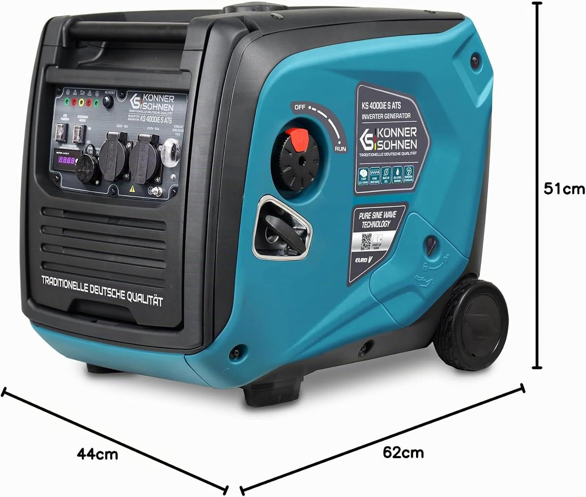 "Könner & Söhnen" Inverter-Generator KS 4000iE S ATS - 4kW Nennleistung - Benzinmotor - 230V