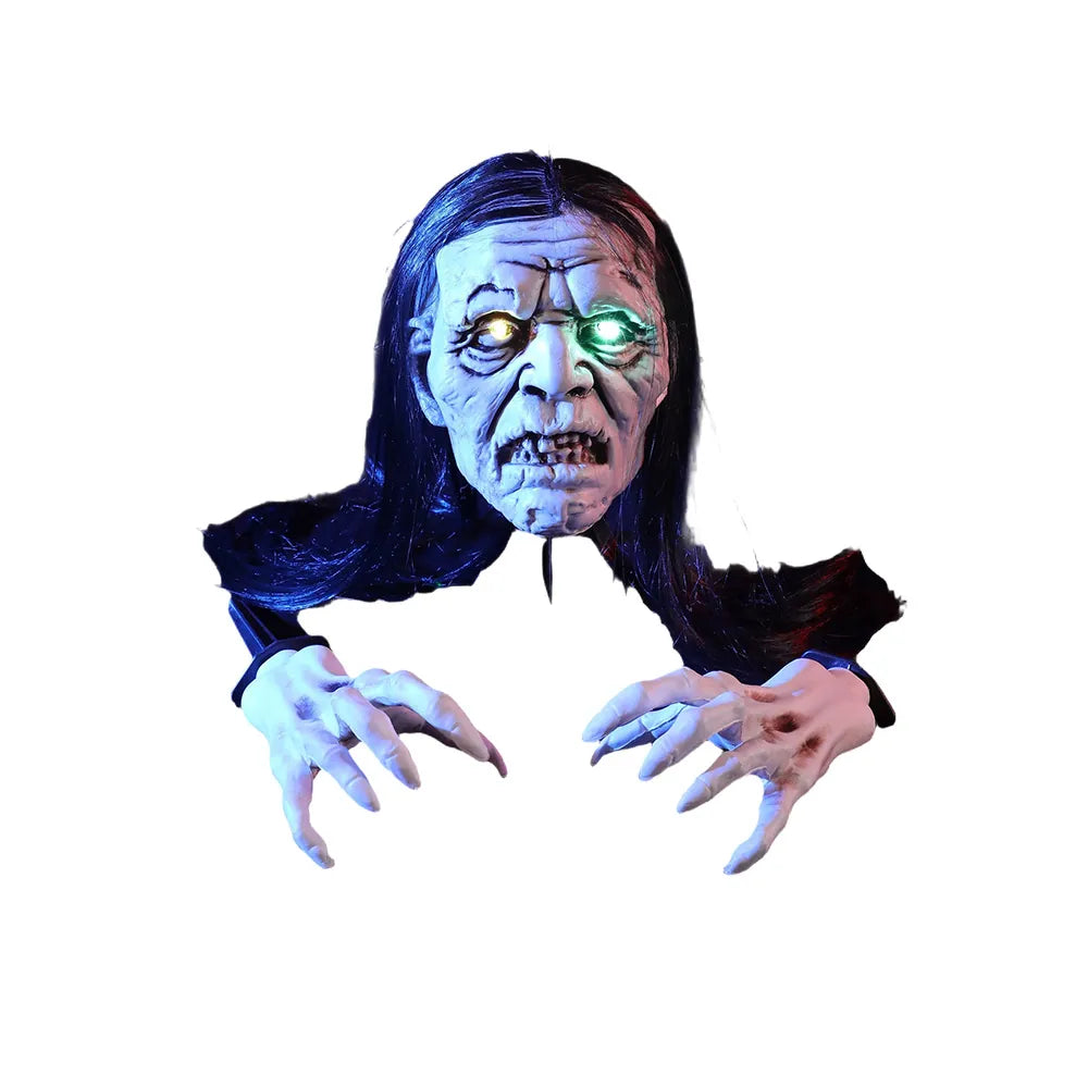 Halloween Leuchtende Totenkopf Skeletthände Bodenstecker Horror Geisterkopf LED Garten Rasen Spukhaus Outdoor Dekoration
