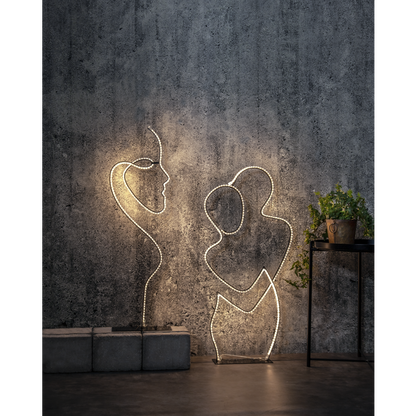 Star Trading LED-Silhouette "Grafico" Umarmung, 280 warmwhite LED, ca. 40x87 cm, 5m Zuleitung, Trafo, outdoor, Vierfarb-Karton