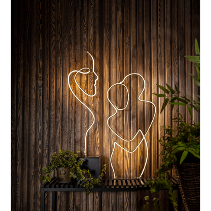 Star Trading LED-Silhouette "Grafico" Umarmung, 280 warmwhite LED, ca. 40x87 cm, 5m Zuleitung, Trafo, outdoor, Vierfarb-Karton