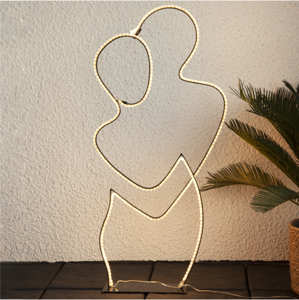 Star Trading LED-Silhouette "Grafico" Umarmung, 280 warmwhite LED, ca. 40x87 cm, 5m Zuleitung, Trafo, outdoor, Vierfarb-Karton