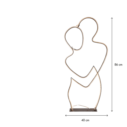 Star Trading LED-Silhouette "Grafico" Umarmung, 280 warmwhite LED, ca. 40x87 cm, 5m Zuleitung, Trafo, outdoor, Vierfarb-Karton