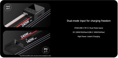 ISDT 608PD Smart Charger DC 240W/10A USB C 140W/5A 1-6S Lipo