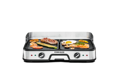 Rommelsbacher BBQ 2025 Tischgrill ed/sw 2000W 2 Grillplatten 22,5x28,5cm