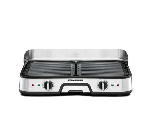 Rommelsbacher BBQ 2025 Tischgrill ed/sw 2000W 2 Grillplatten 22,5x28,5cm