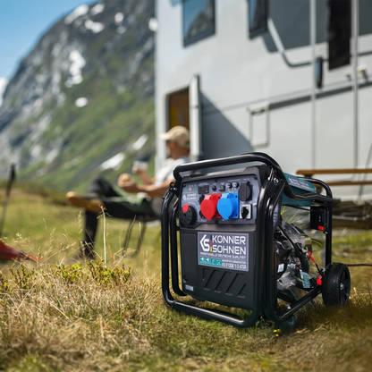 "Könner &amp; Söhnen" Inverter Generator KS 8100iE 1/3 ATSR - 8kW Rated Power (230/400V available without switching losses) - Petrol Engine