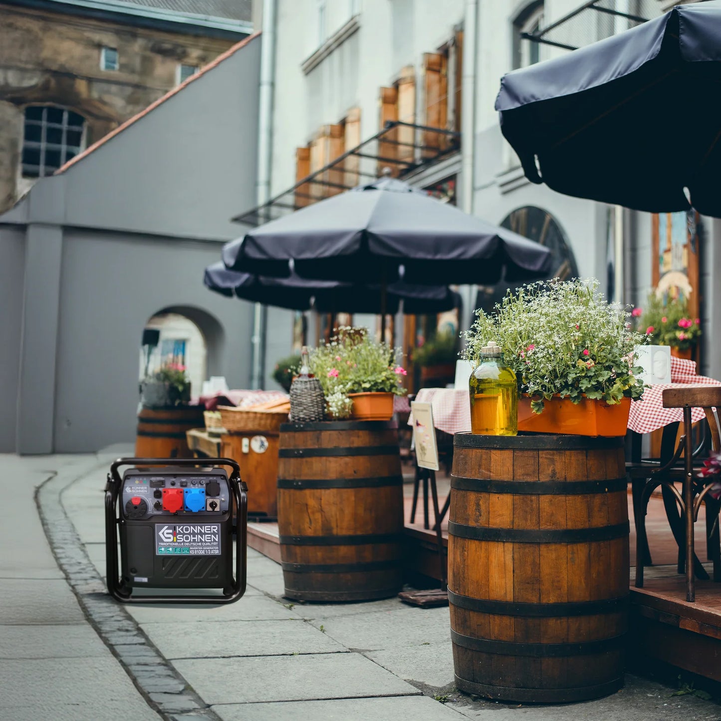 "Könner &amp; Söhnen" Inverter Generator KS 8100iE 1/3 ATSR - 8kW Rated Power (230/400V available without switching losses) - Petrol Engine