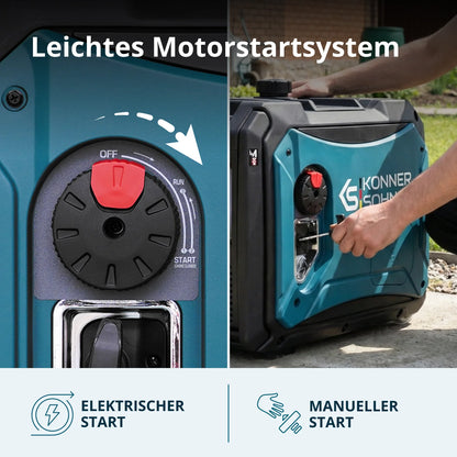 "Könner & Söhnen" LPG/Benzin-Inverter-Generator KS 4000iEG S - 3.5kW Nennleistung - Benzin / Gas Motor - 230V