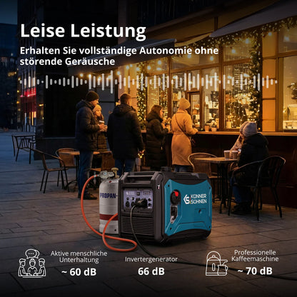 "Könner & Söhnen" LPG/Benzin-Inverter-Generator KS 4000iEG S - 3.5kW Nennleistung - Benzin / Gas Motor - 230V