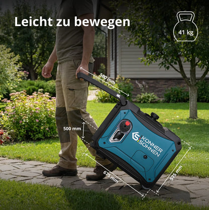 "Könner & Söhnen" LPG/Benzin-Inverter-Generator KS 4000iEG S - 3.5kW Nennleistung - Benzin / Gas Motor - 230V