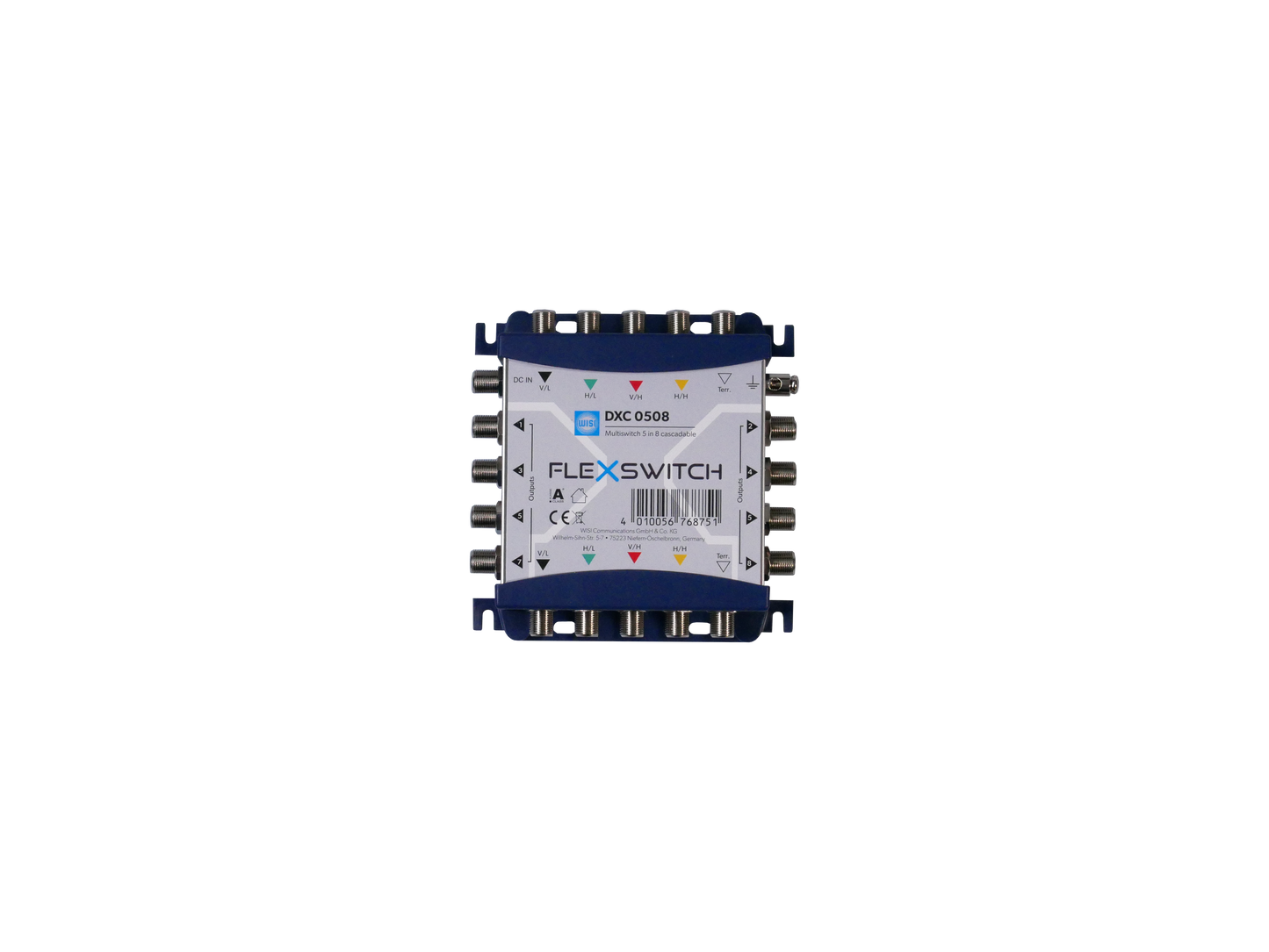 Ersatzgerät / Produktablöse: WISI DXC 0508 anstelle WISI DY 0508 PROSWITCH Multischalter 5 in 8, Kaskade & Stand alone, TERR. Passiv