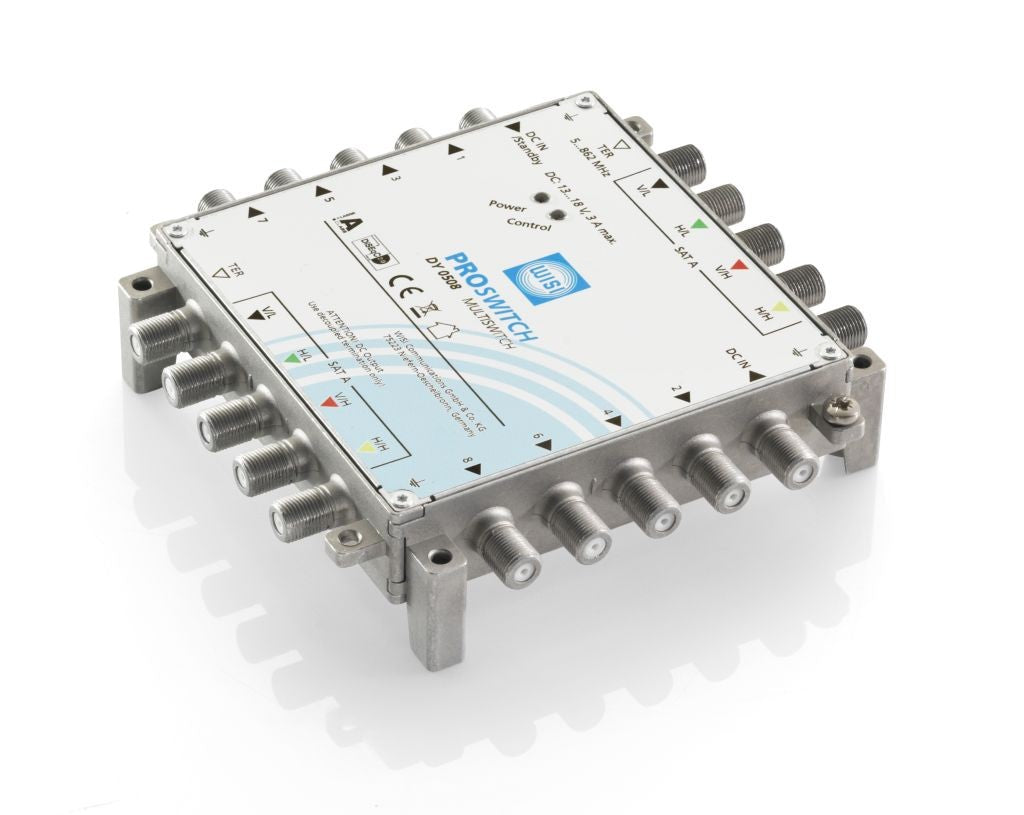 Ersatzgerät / Produktablöse: WISI DXC 0508 anstelle WISI DY 0508 PROSWITCH Multischalter 5 in 8, Kaskade & Stand alone, TERR. Passiv