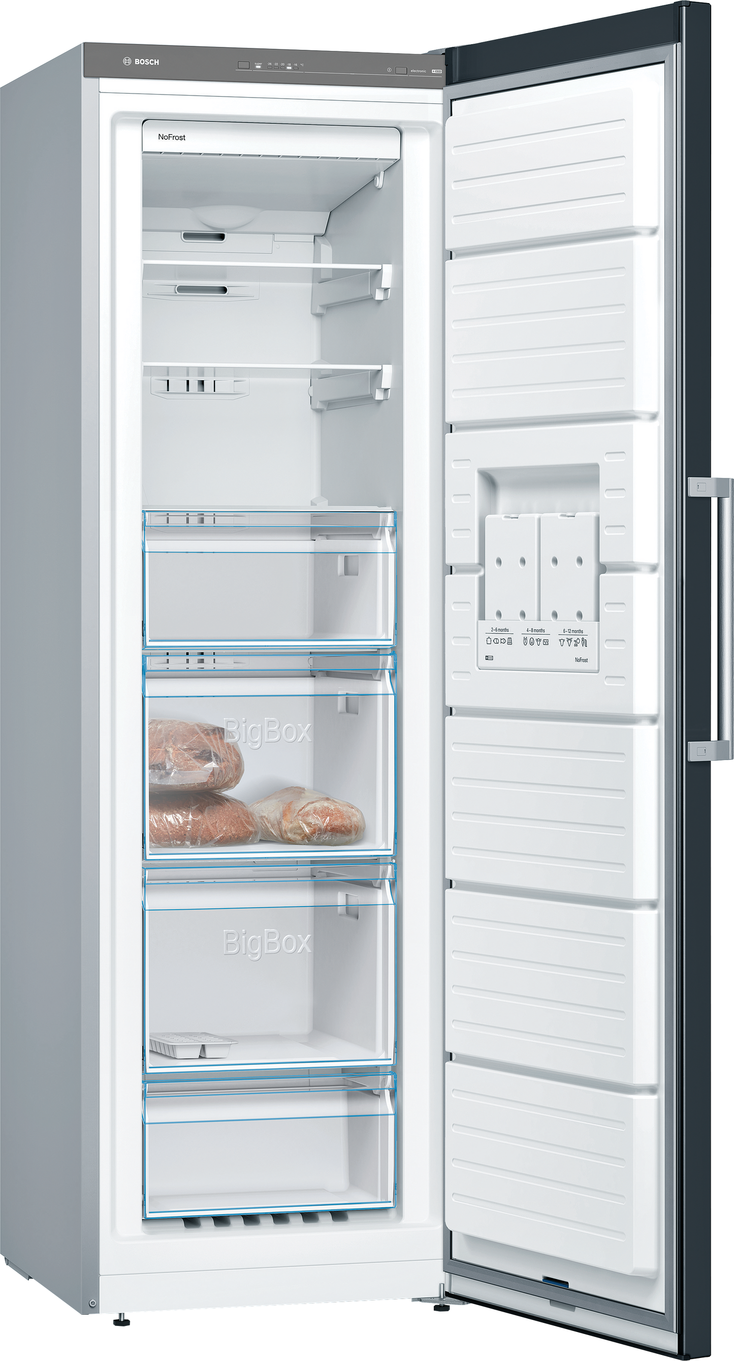 Bosch Serie 4, Freistehender Gefrierschrank, 186 x 60 cm, Schwarz GSN36VBEP