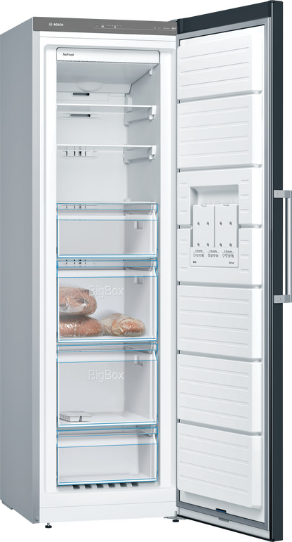 Bosch Serie 4, Freistehender Gefrierschrank, 186 x 60 cm, Schwarz GSN36VBEP