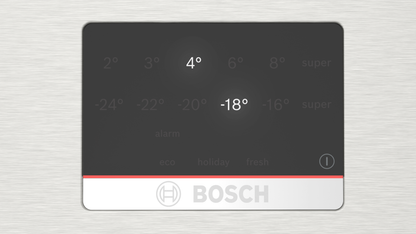 Bosch Serie 6, Freistehende Kühl-Gefrier-Kombination mit Gefrierbereich unten, 203 x 60 cm, Edelstahl (mit Antifingerprint) KGN39AIBT
