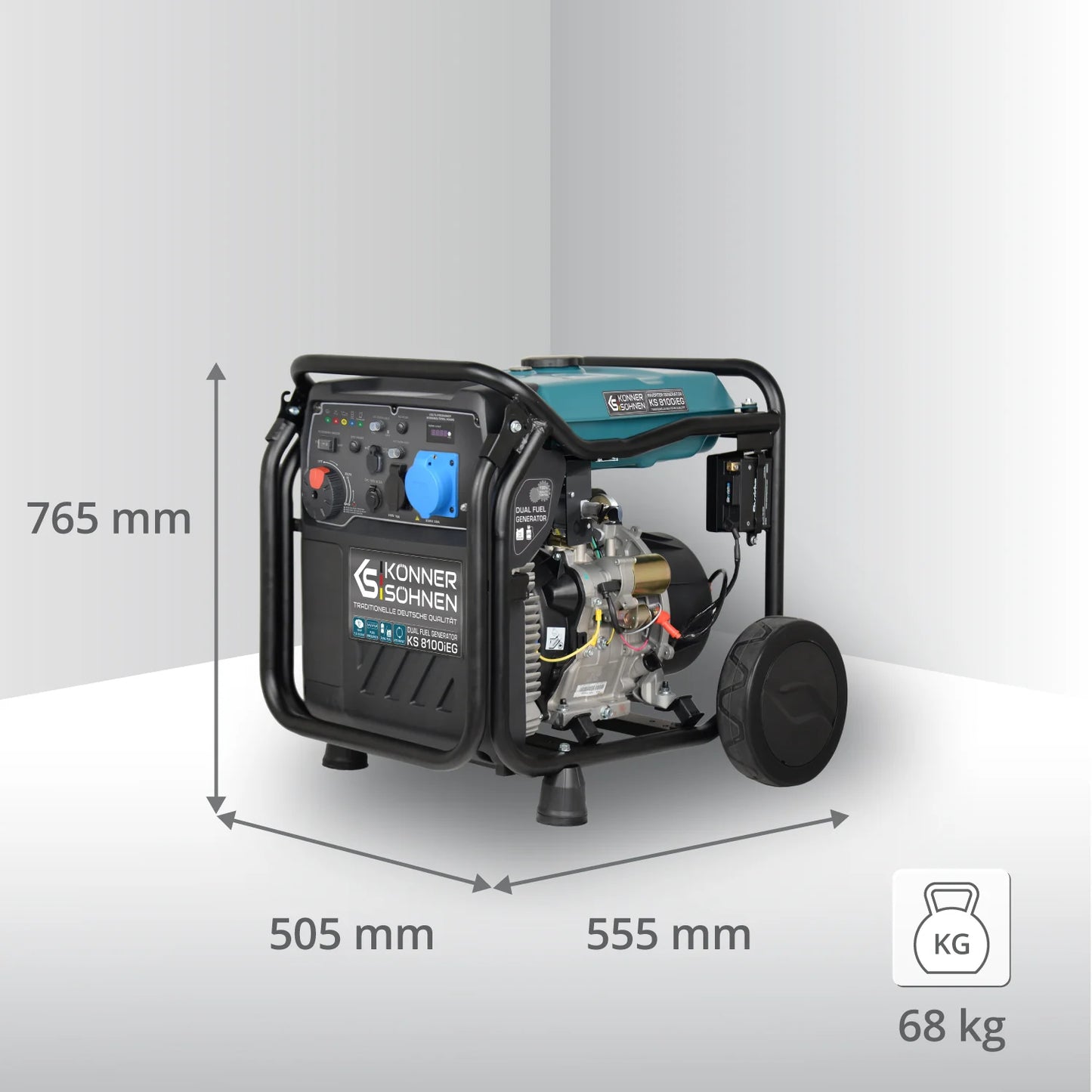 "Könner & Söhnen" LPG/Benzin-Inverter-Generator KS 8100iEG - 8kW Nennleistung - Gas-/Benzinmotor