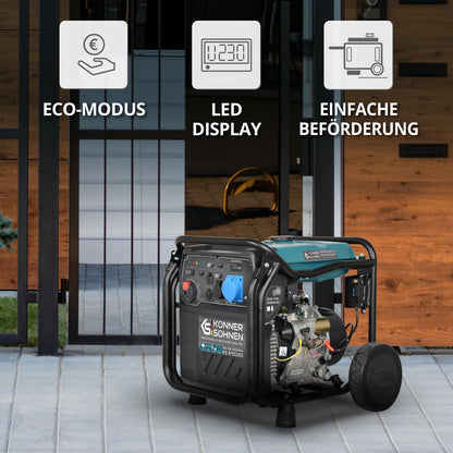 "Könner & Söhnen" LPG/Benzin-Inverter-Generator KS 8100iEG - 8kW Nennleistung - Gas-/Benzinmotor