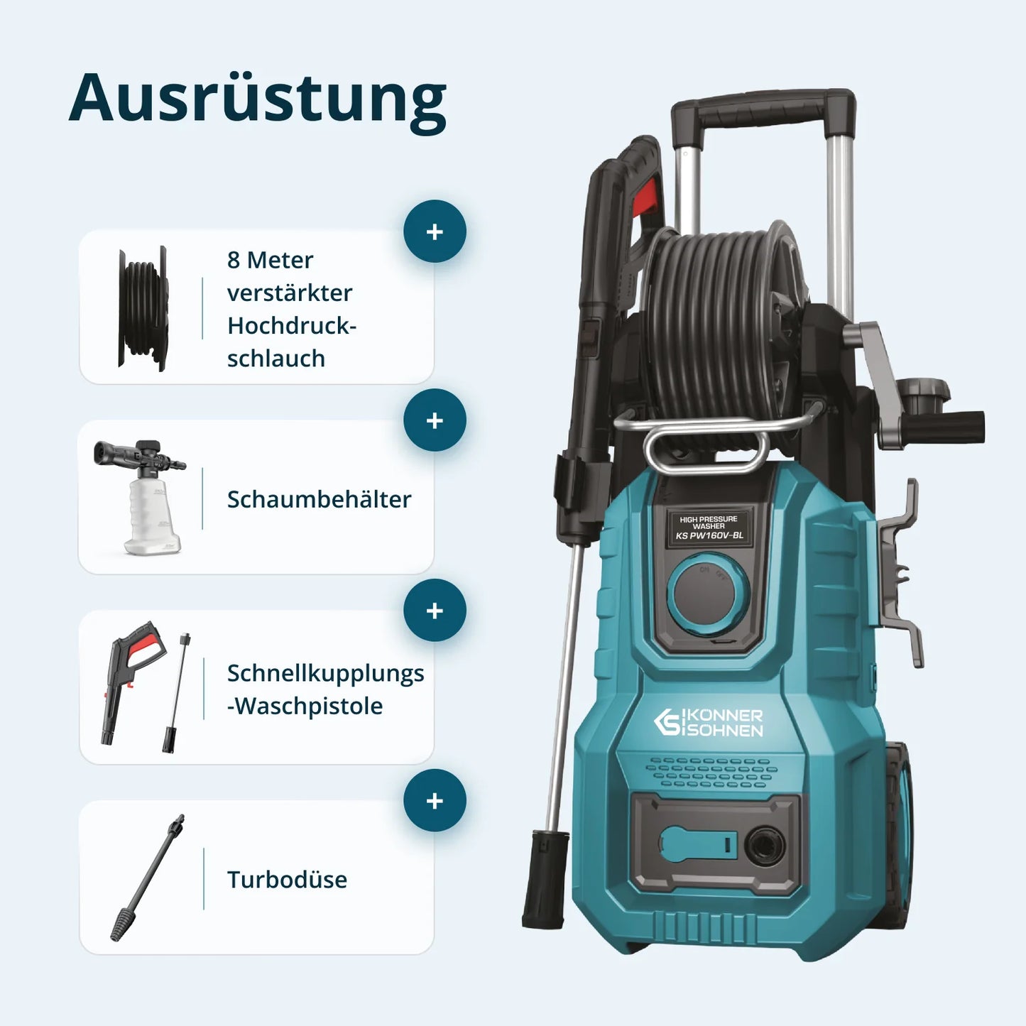 "Könner & Söhnen" Hochdruckreiniger KS PW160V-BL