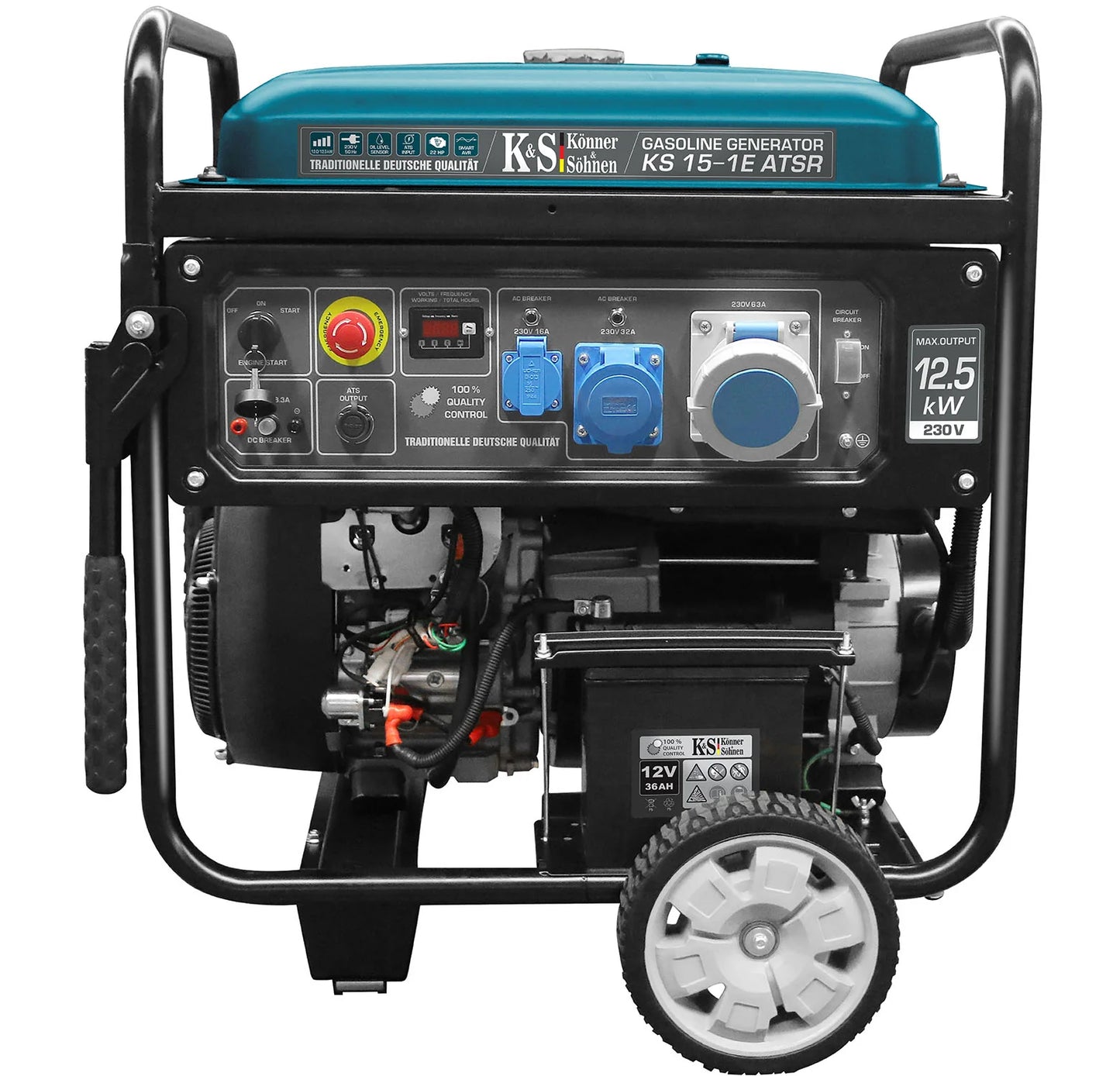 "Könner & Söhnen" Generator  KS 15-1E ATSR - 12kVA Nennleistung - Benzinmotor - 230V