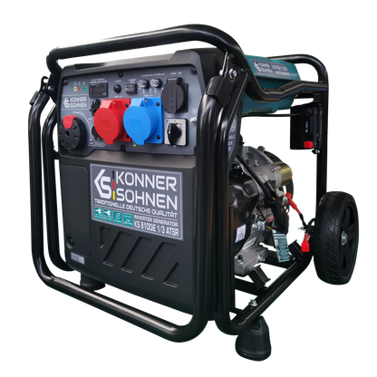 "Könner &amp; Söhnen" Inverter Generator KS 8100iE 1/3 ATSR - 8kW Rated Power (230/400V available without switching losses) - Petrol Engine