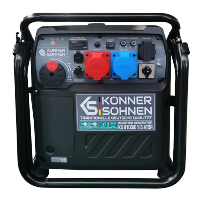 "Könner &amp; Söhnen" Inverter Generator KS 8100iE 1/3 ATSR - 8kW Rated Power (230/400V available without switching losses) - Petrol Engine