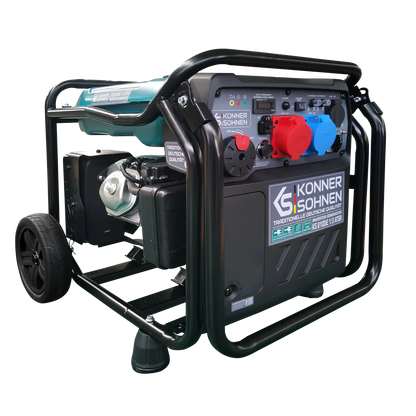 "Könner &amp; Söhnen" Inverter Generator KS 8100iE 1/3 ATSR - 8kW Rated Power (230/400V available without switching losses) - Petrol Engine