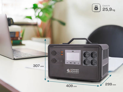 "Könner & Söhnen" Tragbare Powerstation KS 2400PS - 2240Wh