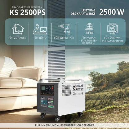 "Könner & Söhnen" Tragbare Powerstation KS 2500PS - 2560Wh