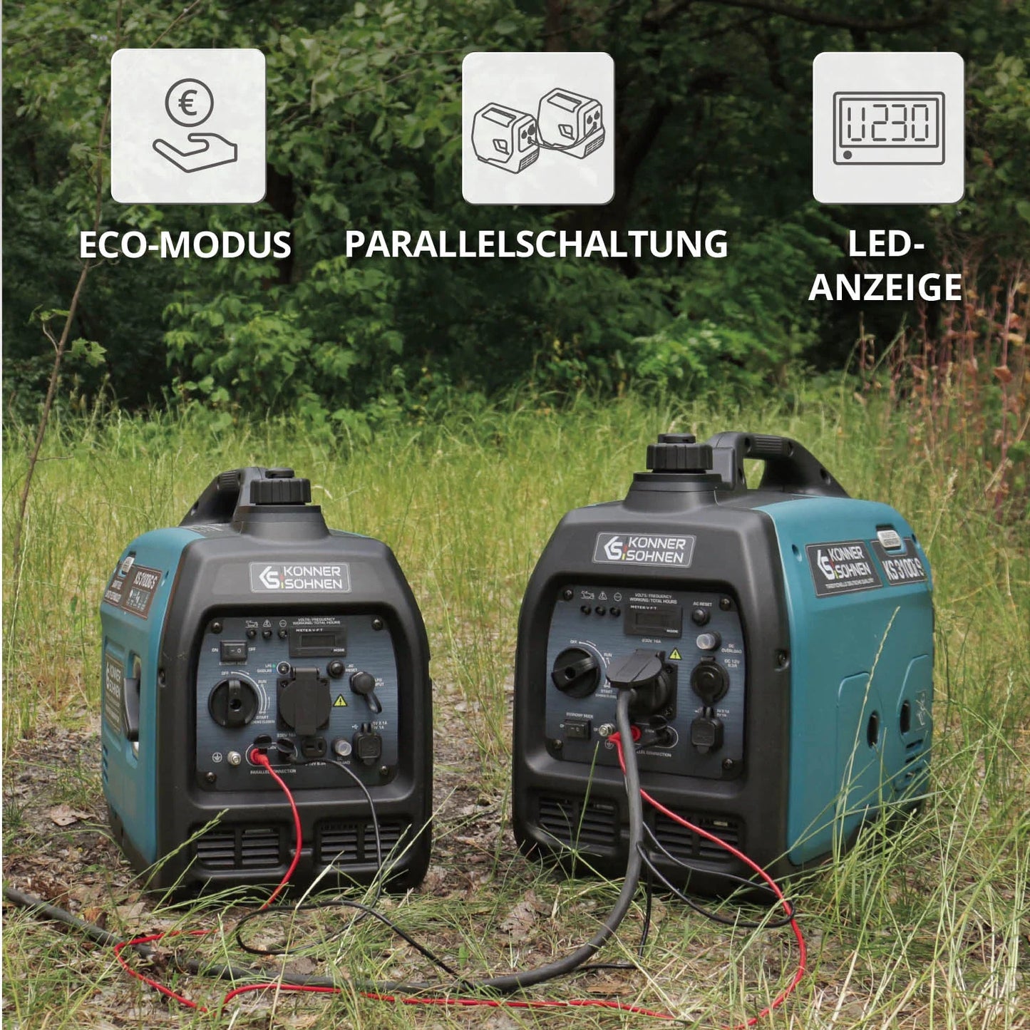 "Könner & Söhnen" Inverter-Generator KS 3100i S - 2.8kW Nennleistung - Benzinmotor - 230V