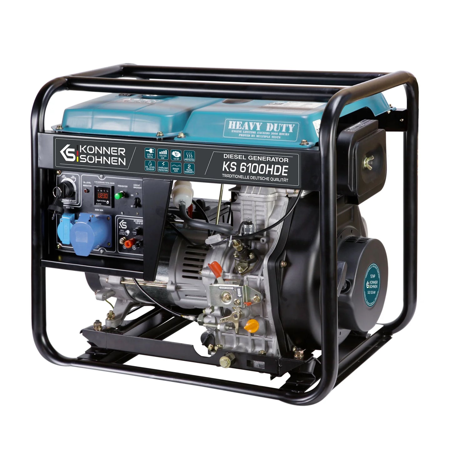 "Könner & Söhnen" Inverter-Generator KS 6100HDE (EURO V) - 5kW Nennleistung - Dieselmotor - 230V