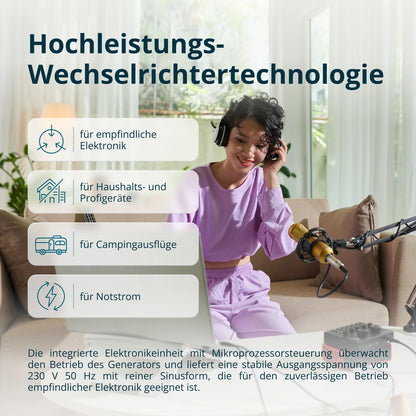 "Könner & Söhnen" Inverter Generator KS 6500iE - 6kW Nennleistung - Benzinmotor - 230V