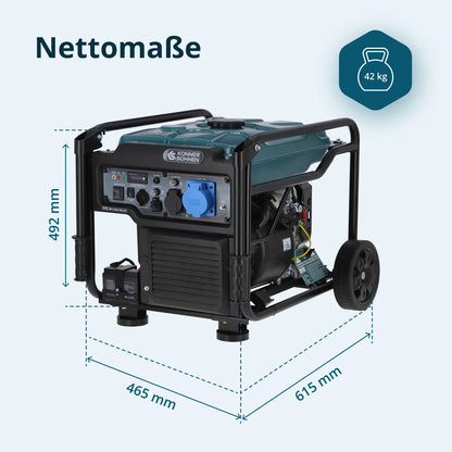 "Könner & Söhnen" Inverter Generator KS 6500iE - 6kW Nennleistung - Benzinmotor - 230V