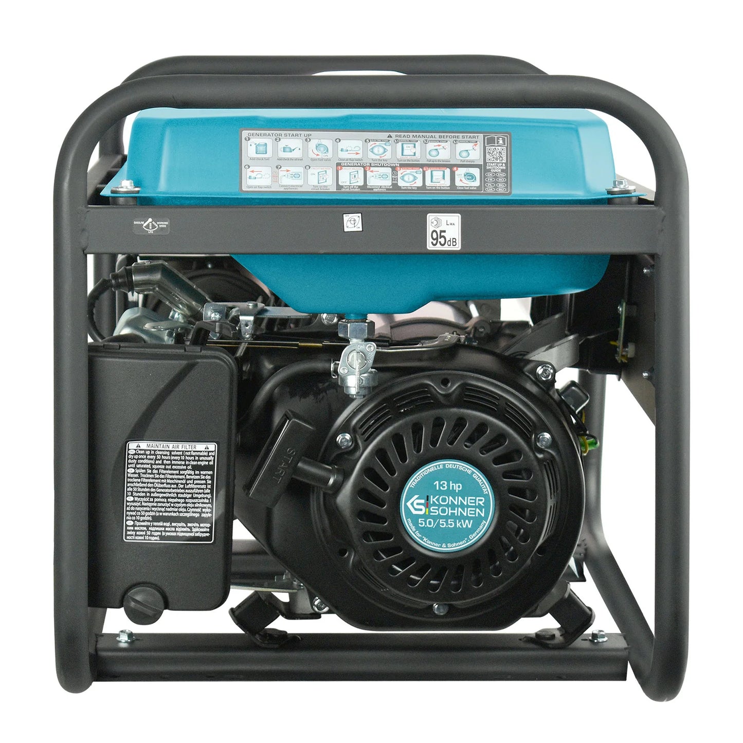 "Könner & Söhnen" Inverter-Generator KS 7000E 1/3 - 5kW Nennleistung - Benzinmotor - 230/400V