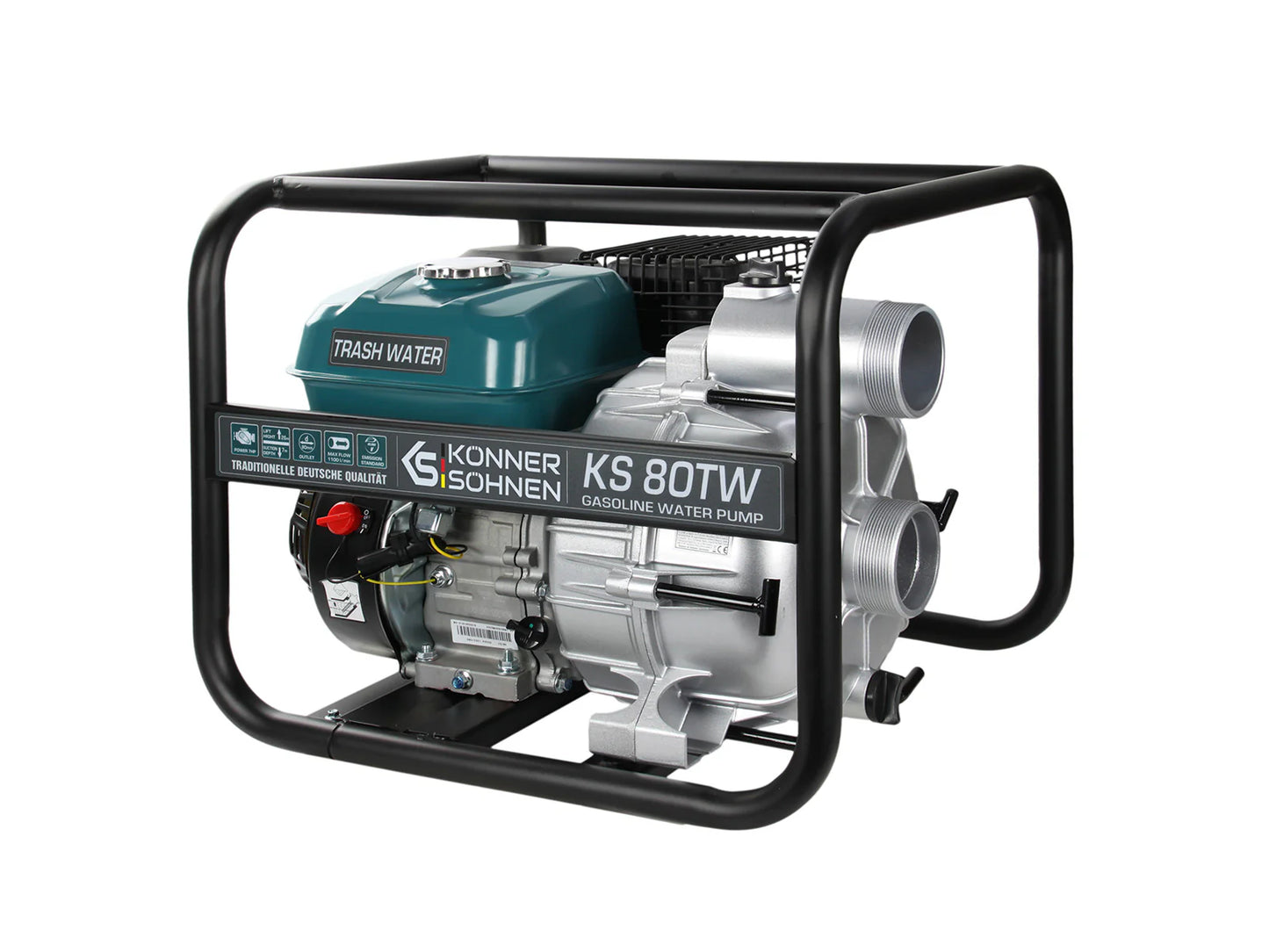 "Könner & Söhnen" Motorpumpe für Schmutzwasser KS 80TW - Saughöhe 7m - Förderhöhe 26-28m