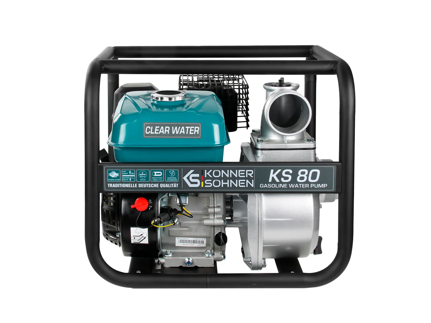 "Könner & Söhnen" Motorpumpe für sauberes Wasser KS 80 - Saughöhe 7m - Förderhöhe 26-28m