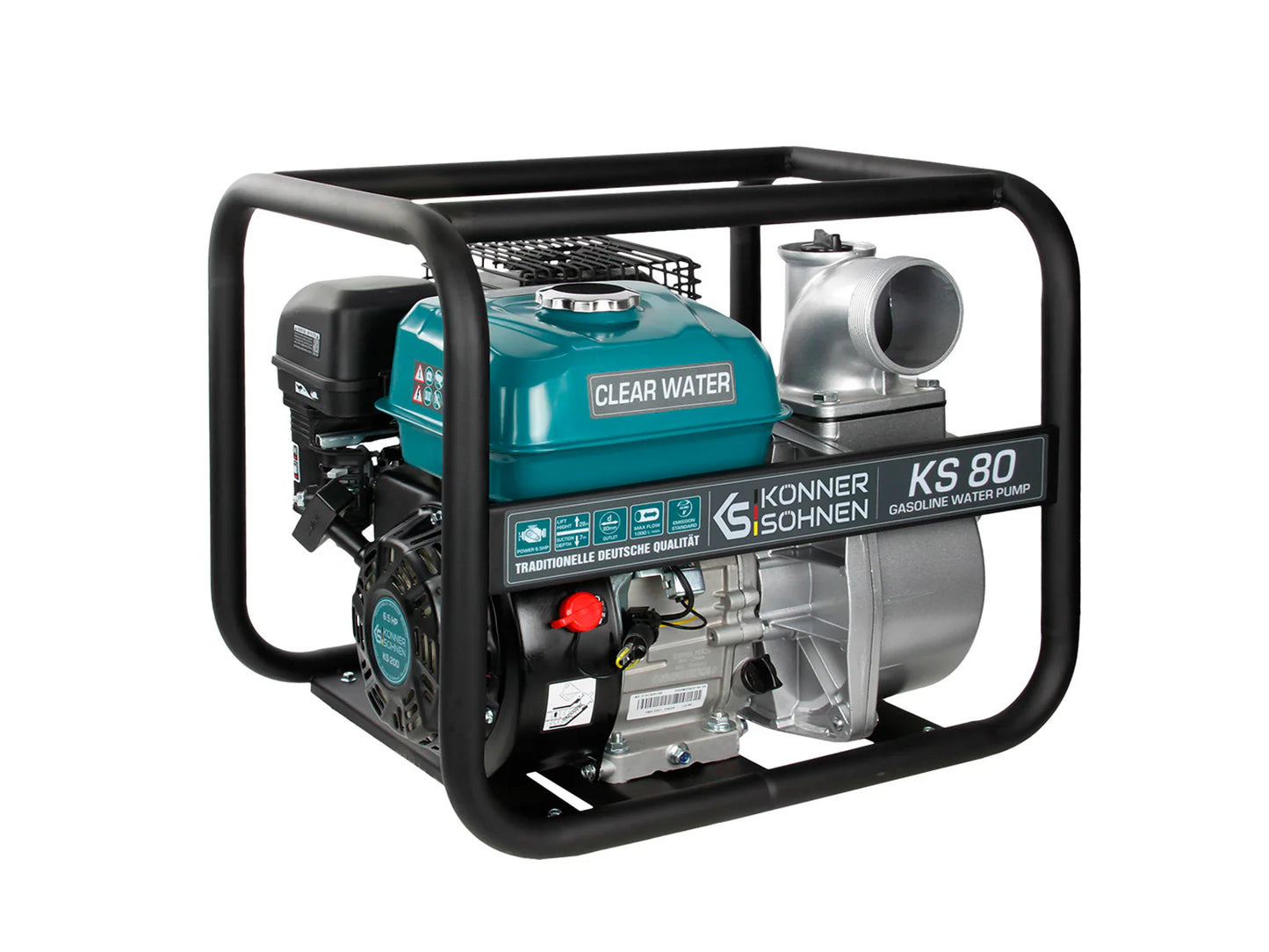 "Könner & Söhnen" Motorpumpe für sauberes Wasser KS 80 - Saughöhe 7m - Förderhöhe 26-28m
