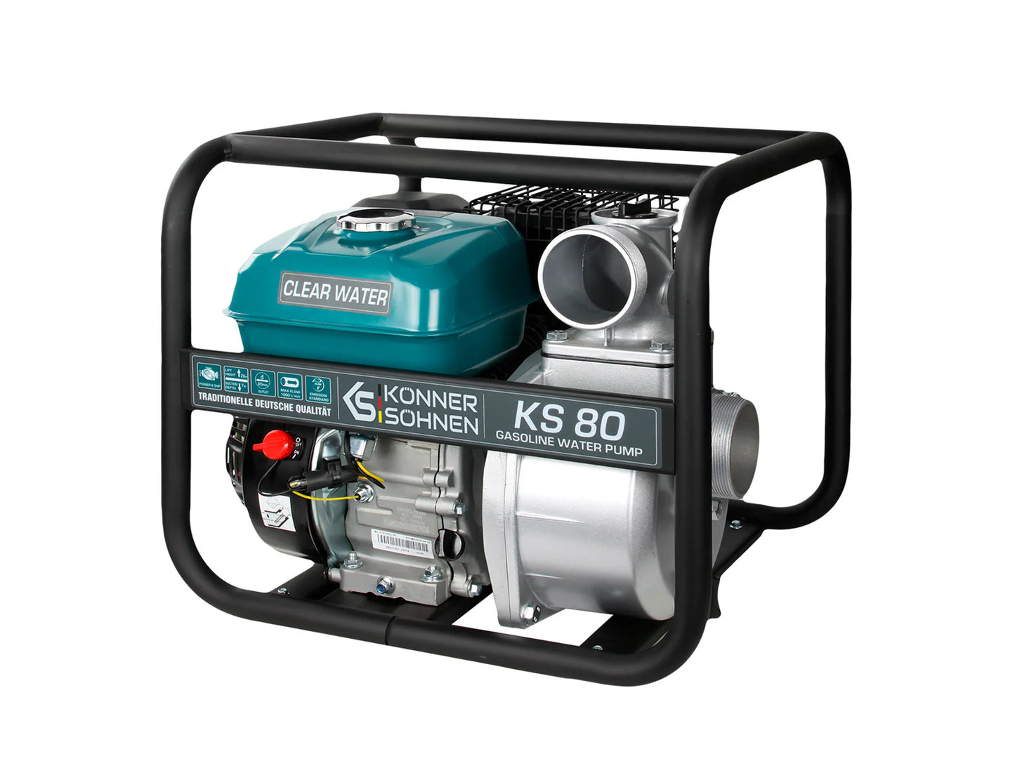 "Könner & Söhnen" Motorpumpe für sauberes Wasser KS 80 - Saughöhe 7m - Förderhöhe 26-28m