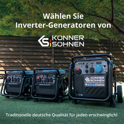 "Könner &amp; Söhnen" Inverter Generator KS 8100iE 1/3 ATSR - 8kW Rated Power (230/400V available without switching losses) - Petrol Engine