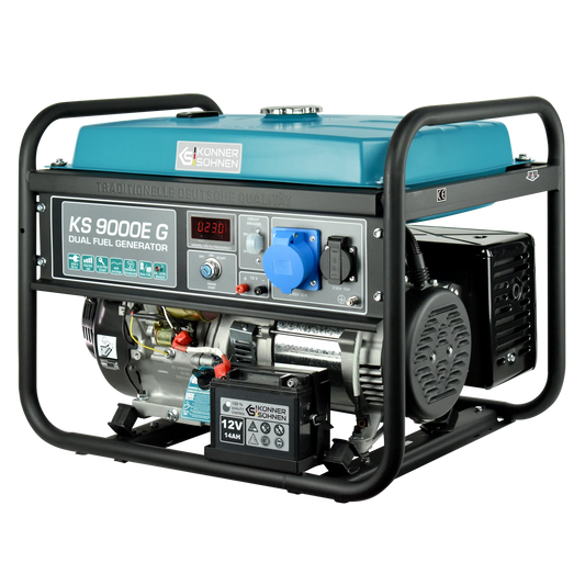 "Könner & Söhnen" LPG/Benzin-Generator KS 9000E G - 6kW Nennleistung - Benzin- (Gas-) Motor - 230V