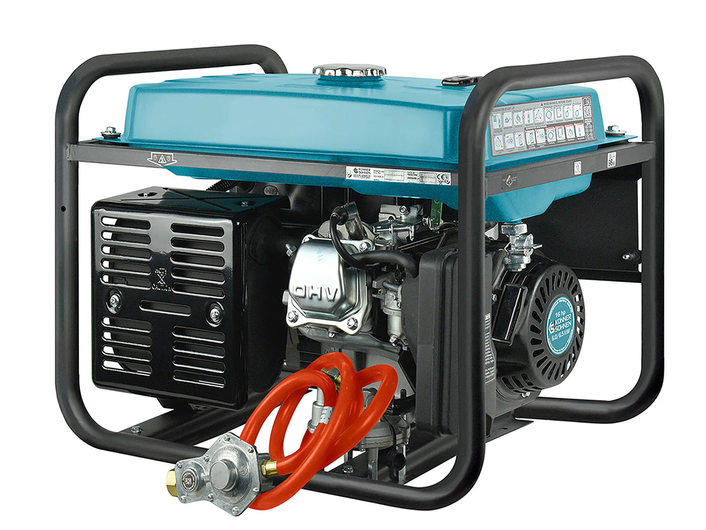 "Könner & Söhnen" LPG/Benzin-Generator KS 9000E G - 6kW Nennleistung - Benzin- (Gas-) Motor - 230V