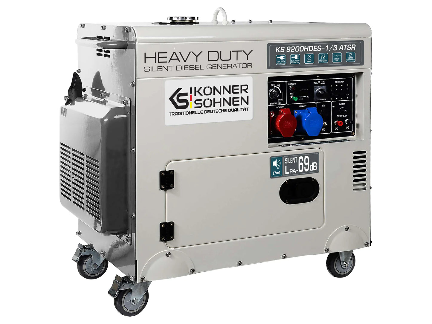 "Könner & Söhnen" Generator KS 9200HDES-1/3 ATSR (EURO V)  - 6/7kVA Nennleistung - Dieselmotor - 230/400V