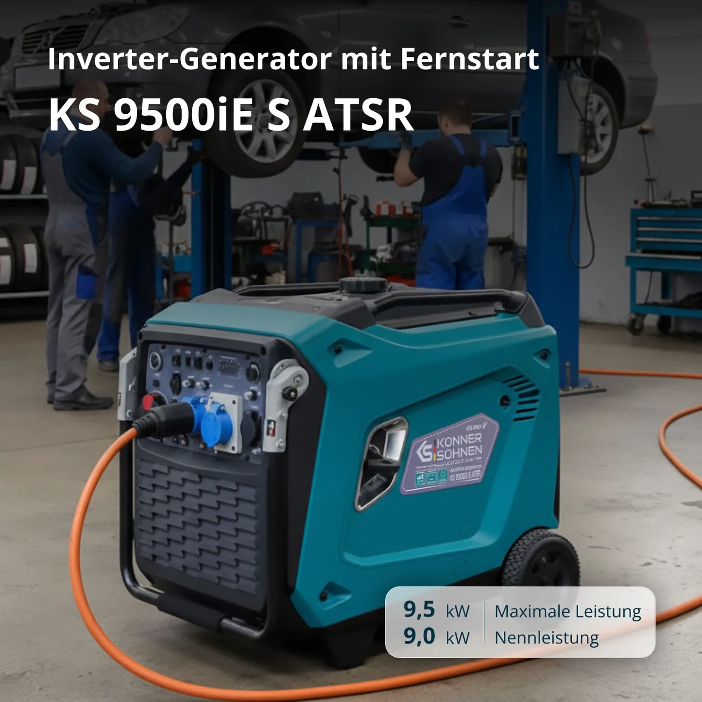 "Könner & Söhnen" Invertergenerator KS 9500iE S ATSR - 9kW Nennleistung - Benzinmotor - 230V