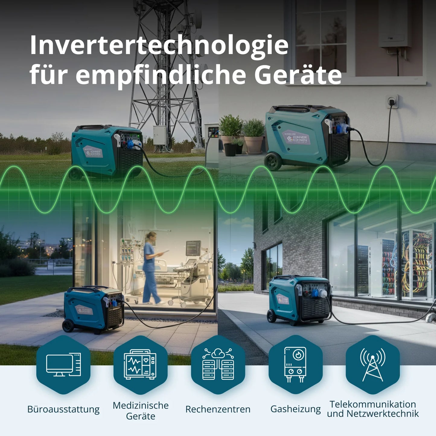 "Könner & Söhnen" Invertergenerator KS 9500iE S ATSR - 9kW Nennleistung - Benzinmotor - 230V