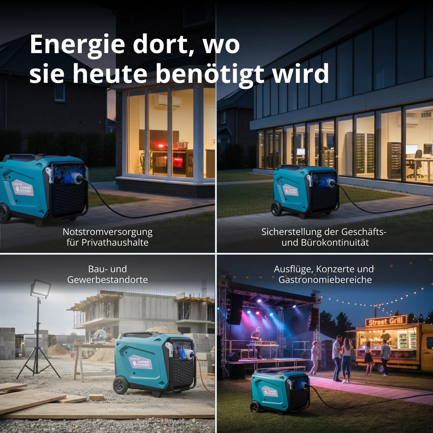 "Könner & Söhnen" Invertergenerator KS 9500iE S ATSR - 9kW Nennleistung - Benzinmotor - 230V