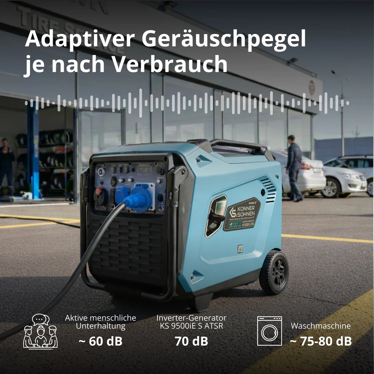 "Könner & Söhnen" Invertergenerator KS 9500iE S ATSR - 9kW Nennleistung - Benzinmotor - 230V