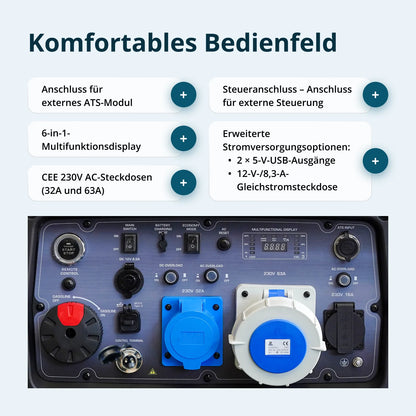 "Könner & Söhnen" Invertergenerator KS 9500iE S ATSR - 9kW Nennleistung - Benzinmotor - 230V