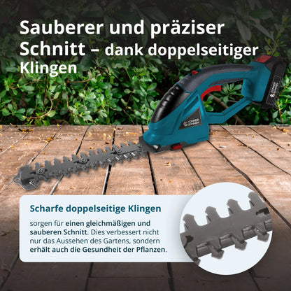 "Könner & Söhnen" Set Akku-Grasschere und Heckenschere 2 in 1 KS SHT-20V + 4Ah Batterie KS 20V4-2